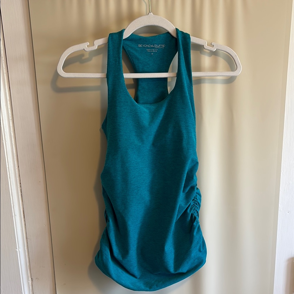 Beyond Yoga Beyond the Bump Teal Tank Top